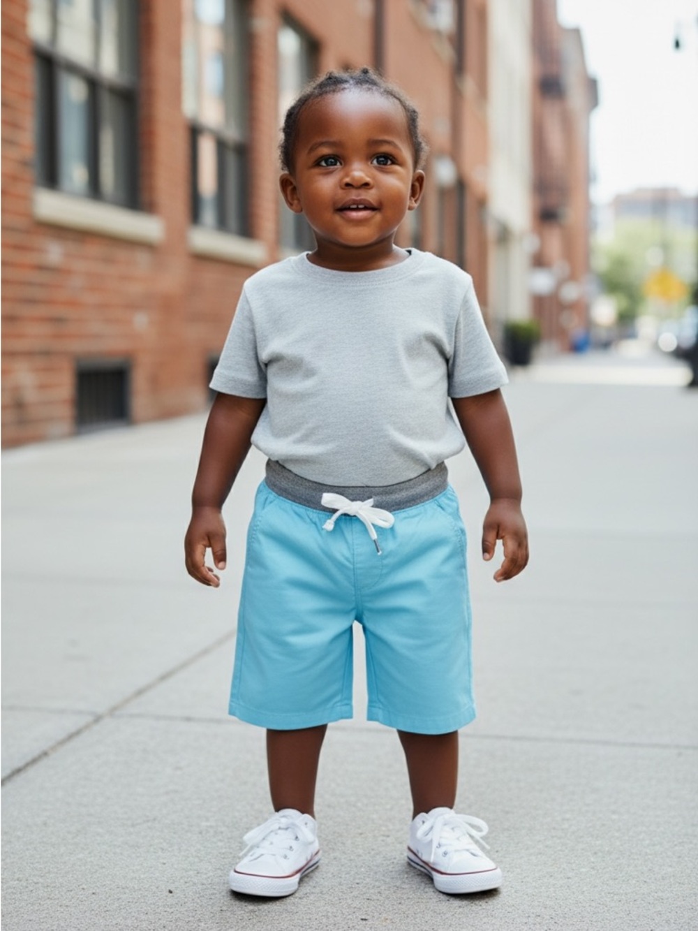 Carter's Toddler Shorts in Bright Blue with Gray Waistband